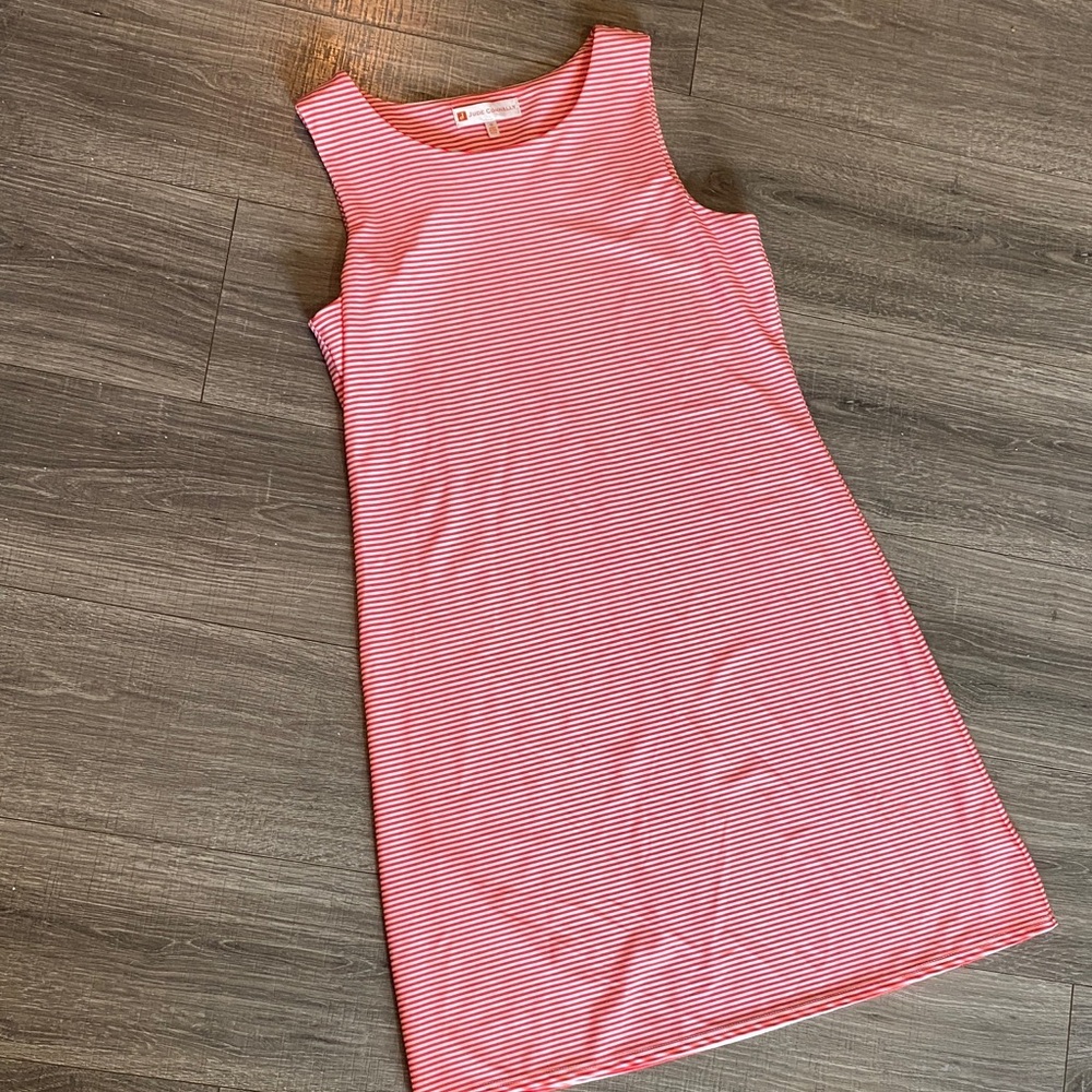 Jude Connally Coral & White Striped Sleeveless Dress